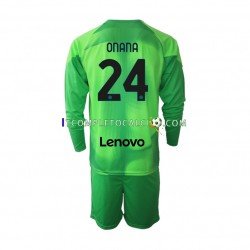 Maglia Inter Milan Andre Onana 24 Portiere Terza Divisa 2022-2023 Manica Lunga ,Bambino