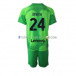 Maglia Inter Milan Andre Onana 24 Portiere Terza Divisa 2022-2023 Manica Corta ,Bambino