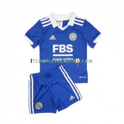 Maglia Leicester City Divisa Home 2022-2023 Manica Corta ,Bambino