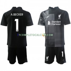 Maglia Liverpool Alisson Becker 1 Portiere Terza Divisa 2021-2022 Manica Corta ,Bambino