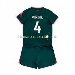 Maglia Liverpool Virgil van Dijk 4 Terza Divisa 2022-2023 Manica Corta ,Bambino