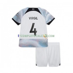 Maglia Liverpool Virgil van Dijk Divisa Away 2022-2023 Manica Corta ,Bambino