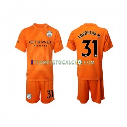 Maglia Manchester City Ederson M. 31 Portiere Terza Divisa 2022-2023 Manica Corta ,Bambino