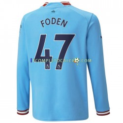 Maglia Manchester City Foden 47 Divisa Home 2022-2023 Manica Lunga ,Uomo