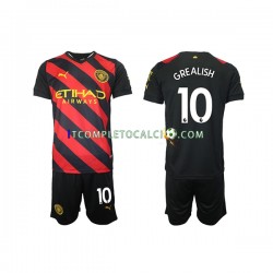 Maglia Manchester City Grealish 10 Divisa Away 2022-2023 Manica Corta ,Bambino