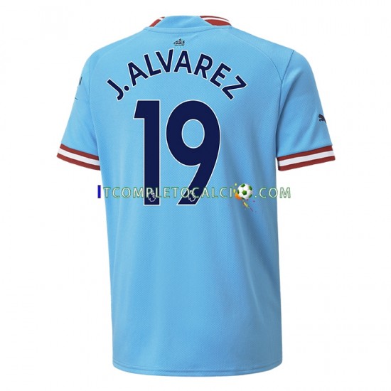 Maglia Manchester City J. ALVAREZ 19 Divisa Home 2022-2023 Manica Corta ,Uomo