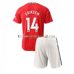Maglia Manchester United Christian Eriksen 14 Divisa Home 2022-2023 Manica Corta ,Bambino