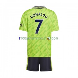 Maglia Manchester United Cristiano Ronaldo 7 Terza Divisa 2022-2023 Manica Corta ,Bambino
