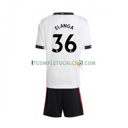 Maglia Manchester United Elanga 36 Divisa Away 2022-2023 Manica Corta ,Bambino