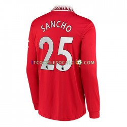 Maglia Manchester United Jadon Sancho 25 Divisa Home 2022-2023 Manica Lunga ,Uomo