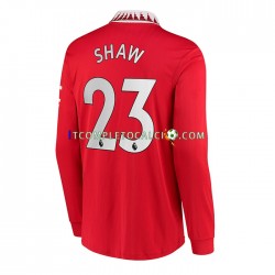 Maglia Manchester United Luke Shaw 23 Divisa Home 2022-2023 Manica Lunga ,Uomo