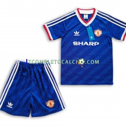 Maglia Manchester United 1986 Retro Divisa Away Manica Corta ,Bambino