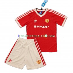 Maglia Manchester United 1984 Retro Divisa Home Manica Corta ,Bambino