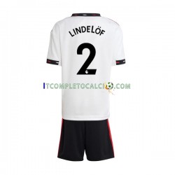 Maglia Manchester United Victor Lindelof 2 Divisa Away 2022-2023 Manica Corta ,Bambino