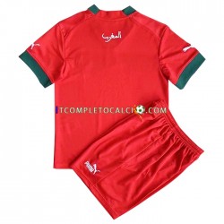 Maglia Marocco Divisa Home Mondiali 2022 Manica Corta ,Bambino