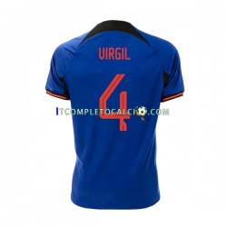 Maglia Paesi Bassi Virgil 4 Divisa Away Mondiali 2022 Manica Corta ,Uomo