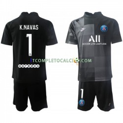 Maglia Paris Saint-Germain Keylor Navas 1 Portiere Divisa Away 2021-2022 Manica Corta ,Bambino