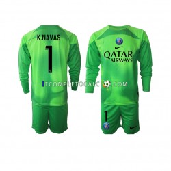 Maglia Paris Saint-Germain Keylor Navas 1 Portiere Divisa Home 2022-2023 Manica Lunga ,Bambino
