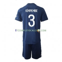 Maglia Paris Saint-Germain Kimpembe 3 Divisa Home 2022-2023 Manica Corta ,Bambino