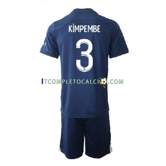 Maglia Paris Saint-Germain Kimpembe 3 Divisa Home 2022-2023 Manica Corta ,Bambino