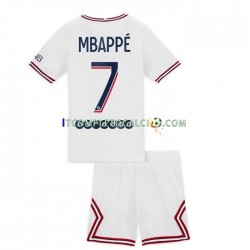 Maglia Paris Saint-Germain Mbappé Kylian 7 Quarto Divisa 2021-2022 Manica Corta ,Bambino
