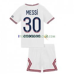 Maglia Paris Saint-Germain Lionel Messi 30 Quarto Divisa 2021-2022 Manica Corta ,Bambino