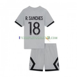 Maglia Paris Saint-Germain R.Sanches 18 Divisa Away 2022-2023 Manica Corta ,Bambino