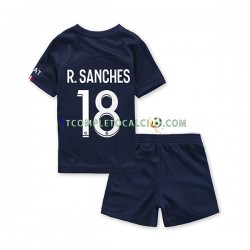 Maglia Paris Saint-Germain R.Sanches 18 Divisa Home 2022-2023 Manica Corta ,Bambino