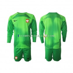 Maglia Polonia Portiere Divisa Home Mondiali 2022 Manica Lunga ,Bambino