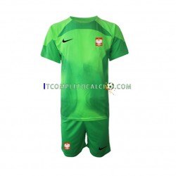 Maglia Polonia Portiere Divisa Home Mondiali 2022 Manica Corta ,Bambino