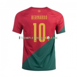 Maglia Portogallo Bernardo 10 Divisa Home Mondiali 2022 Manica Corta ,Uomo