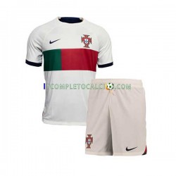 Maglia Portogallo Divisa Away Mondiali 2022 Manica Corta ,Bambino