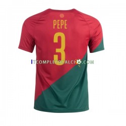 Maglia Portogallo PEPE 3 Divisa Home Mondiali 2022 Manica Corta ,Uomo