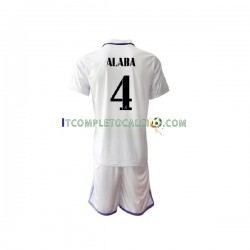 Maglia Real Madrid David Alaba 4 Divisa Home 2022-2023 Manica Corta ,Bambino