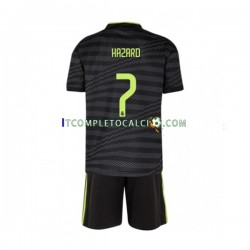 Maglia Real Madrid Eden Hazard 7 Terza Divisa 2022-2023 Manica Corta ,Bambino