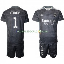 Maglia Real Madrid Thibaut Courtois 1 Portiere Divisa Home 2021-2022 Manica Corta ,Bambino