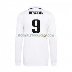 Maglia Real Madrid Karim Benzema 9 Divisa Home 2022-2023 Manica Lunga ,Uomo