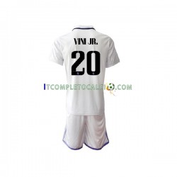 Maglia Real Madrid Vinicius Junior 20 Divisa Home 2022-2023 Manica Corta ,Bambino