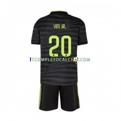 Maglia Real Madrid Vinicius Junior 20 Terza Divisa 2022-2023 Manica Corta ,Bambino