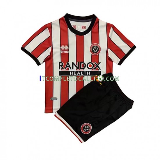 Maglia Sheffield United Divisa Home 2022-2023 Manica Corta ,Bambino