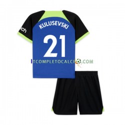 Maglia Tottenham Hotspur Dejan Kulusevski 21 Divisa Away 2022-2023 Manica Corta ,Bambino