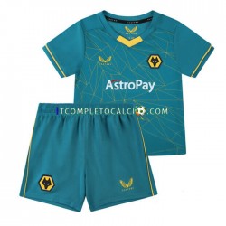 Maglia Wolverhampton Wanderers Divisa Away 2022-2023 Manica Corta ,Bambino
